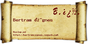 Bertram Ágnes névjegykártya
